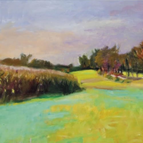Wolf Kahn Off Pleasant Valley Road Oil on canvas, Size: 22 x 34, Framed Size: 34 x 46 For sale at Surovek Gallery
