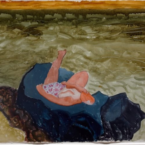 Milton Avery Man and Sea”, 1948 Watercolor, 22 x 30 inches, Signed: Milton Avery 1948 (l.r.) For sale at Surovek Gallery