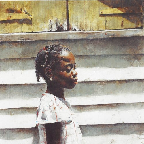 Stephen Scott Young Waiting (Yellow Shutters), 1989 Watercolor on paper 20 ¾ x 29 ¾ inches Signed: SS Young 89 (u.r.) For sale at Surovek Gallery