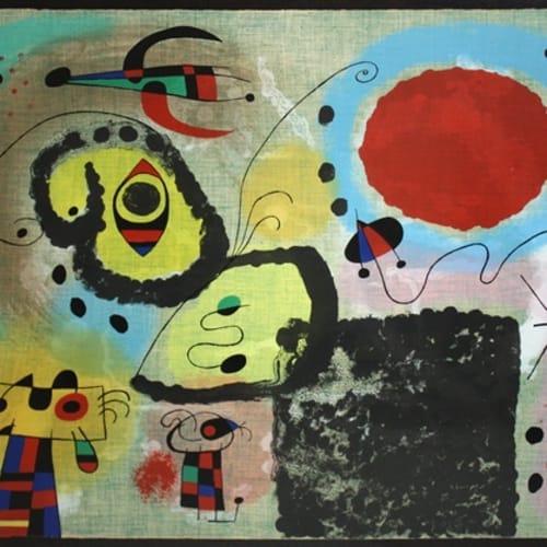 Joan Miró Le Centenaire, 1953 Lithograph 20 x 25.9 inches Signed in pencil and numbered EA For sale at Surovek Gallery
