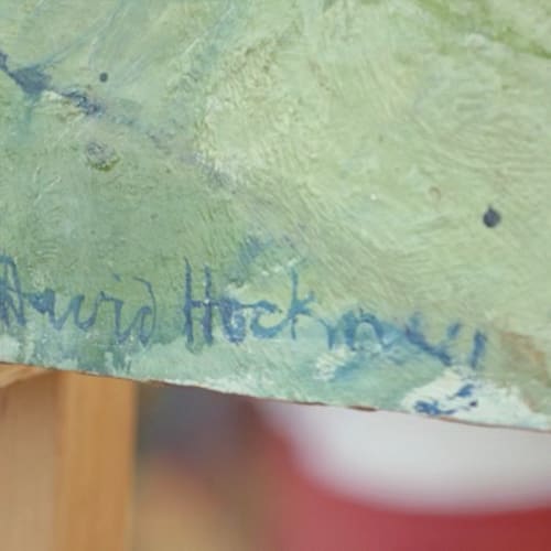 David Hockney's signature, 1957
