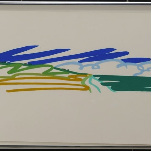 Tom Wesselmann Study for Seascape with Cumulus Clouds and Sky, 1991 Pencil and Liquitex on Bristol board 11 x 23 inches Signed: Wesselmann ’91 (l.r.) For sale at Surovek Gallery