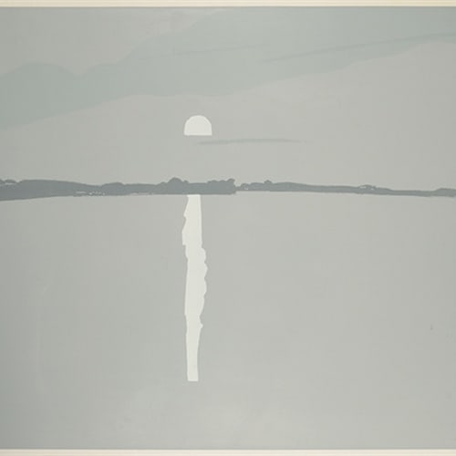 Alex Katz Sunset, Lake Wesserumett II, 1972 Screenprint in grays on paper Size: 29.9 x 36 in Signed “Alex Katz” in pencil l.r., numbered “4160” in pencil l.l. For sale at Surovek Gallery