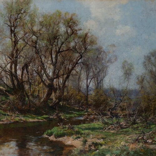 Hugh Bolton Jones. Spring Landscape, c. 1880. Available at Surovek Gallery