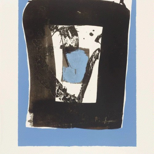 Robert Motherwell BLACK AND BLUE (BASQUE SUITE), C. 1970-71 Silkscreen 41 x 28.8 inches Edition: 75/150 Available at Surovek Gallery