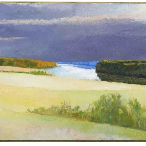 Wolf Kahn Valley Of The Connecticut River At Northfield, MA, 1982 Oil on canvas 53 x 74 inches Framed Size: 55 x 76 inches Available at Surovek Gallery
