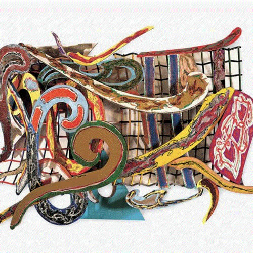 Frank Stella Shoubeegi, 1978 Indian Bird Series Enamel and glitter on metal 95 3/4 in. × 130 in. × 32 3/8 in. Collection: SFMOMA