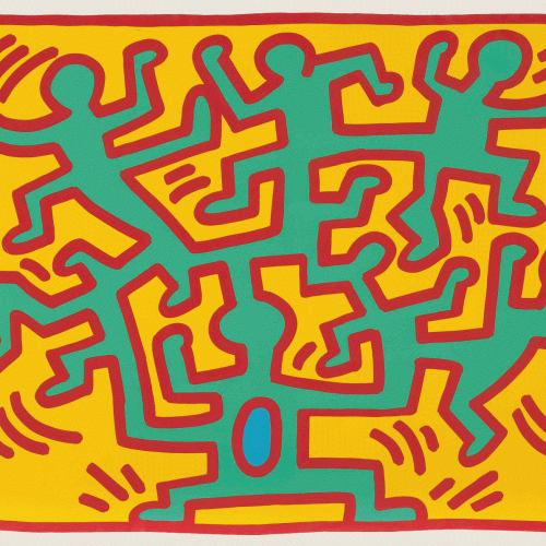 Keith Haring GROWING 2, 1988 Screenprint in colors on Lenox Museum Board 30 x 40 1/8 in 76.2 x 101.9 cm 16/100 Available at Surovek Gallery