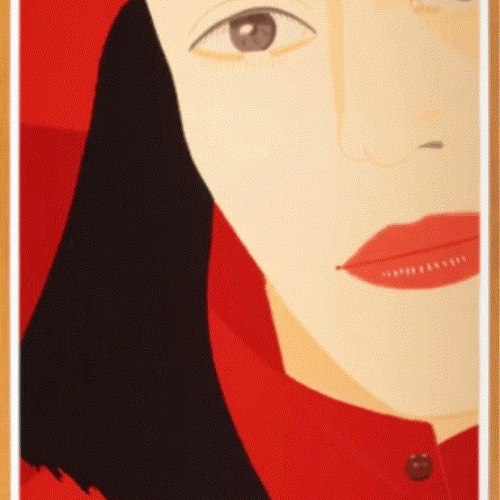 Alex Katz RED COAT, 1983 Screenprint in colors 58 x 29 in 147.3 x 73.7 cm Available at Surovek Gallery