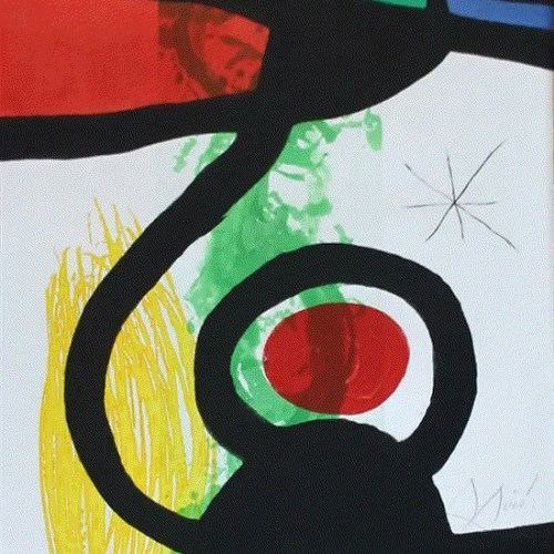 Joan Miro LES GRANDES MANOEUVRES, 1973 Color Etching, Aquatint and carborundum 54 1/4 x 23 5/8 in 137.8 x 60 cm Edition: 27/50 Available at Surovek Gallery
