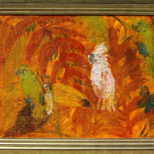 Hunt Slonem HELCONIA, 2005 Oil on panel 40 x 50 in 101.6 x 127 cm Available at Surovek Gallery