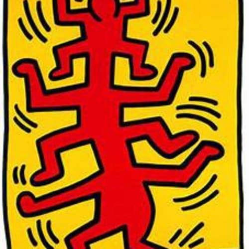 Keith Haring Growing, 1988 Sheet size: 30 x 40 1/8 inches Framed For sale at Surovek Gallery