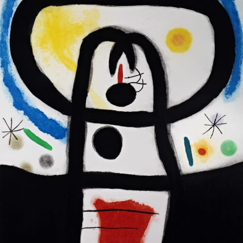 JoanMiró L’Equinoxe, 1968 Etching and Aquatint printed in colors 40.98 x 29.02 inches Signed in pencil and numbered For sale at the Surovek Gallery