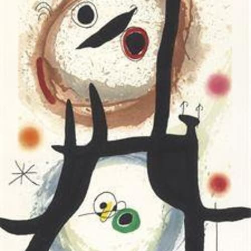 Joan Miro La Femme Angora, 1969 Color etching, aquatint and carborundum 41 1/2 x 27 1/2 inches Edition: 40/75 Signed in pencil Miro, lower right For sale at the Surovek Gallery