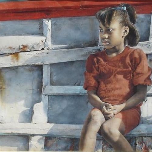 Stephen Scott Young Pale Afternoon Watercolor on paper 14 3/4 x 22 inches Signed:SS Young (l.l.) For sale at Surovek Gallery