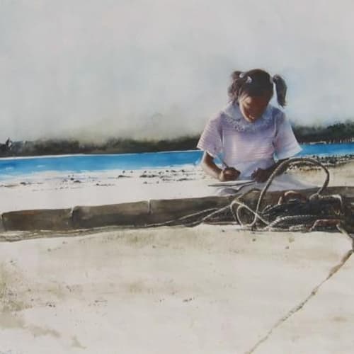 Stephen Scott Young Sketching, 2004 Watercolor with drybrush Size: 22 x 24 inches Signed:SS Young (l.l.) For sale at Surovek Gallery