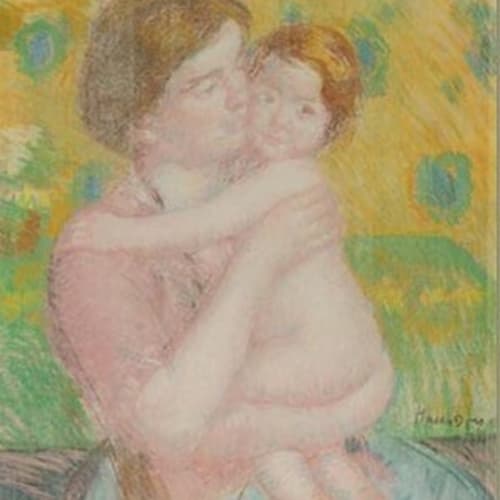 Available at Surovek Gallery: Mary Cassatt Mother With Her Nude Child Looking (to Right) circa 1914 Oil on canvas
