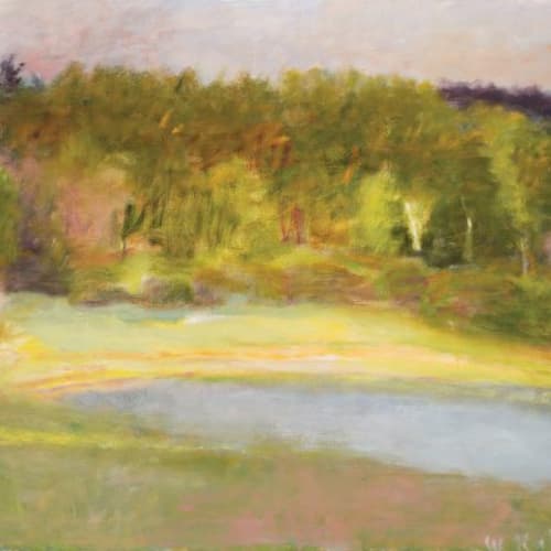 Wolf Kahn Ben’s Pond, Midsummer, 1982 Signed W. Kahn (lr), dated 1982 and numbered #114 on the reverse Oil on canvas 28 x 40 inches For sale at Surovek Gallery