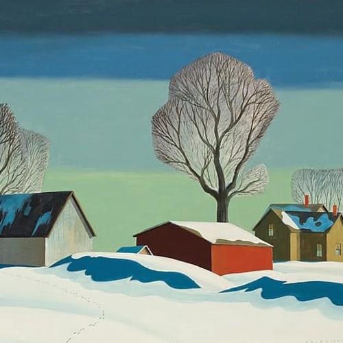 Dale Nichols Silent Morning, 1972 Oil on canvas 30 x 40 in Signed Dale Nichols, lower right For sale at Surovek Gallery