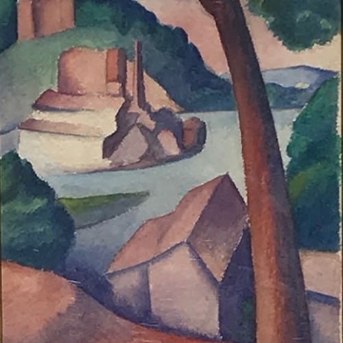 Artist: Thomas Hart Benton Upper Manhattan, 1919 Watercolor on paper 8 ¾ x 7 inches Signed: Benton (lower right) For sale at Surovek Gallery