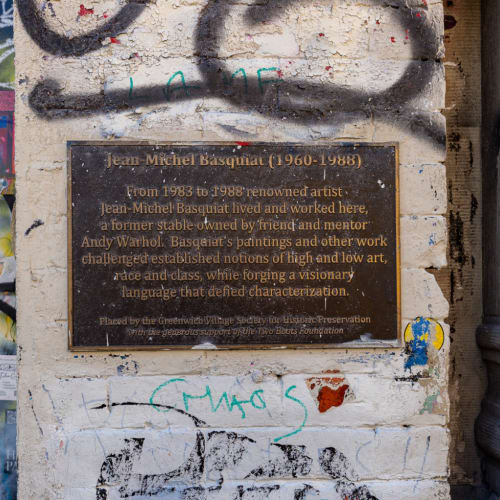 In 2016, the Village Preservation installed a plaque marking Basquiat’s time at the Great Jones Street location, which more recently housed the exclusive referral-only Japanese restaurant, Bohemian.
