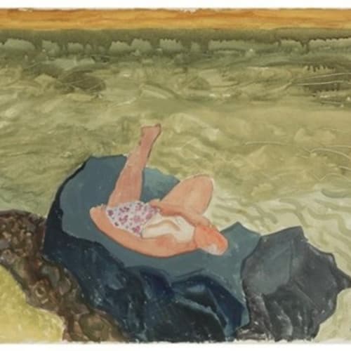 Milton Avery Man and Sea, 1948 Watercolor, 22 x 30 inches Signed Milton Avery 1948 (l.r.) For sale at Surovek Gallery