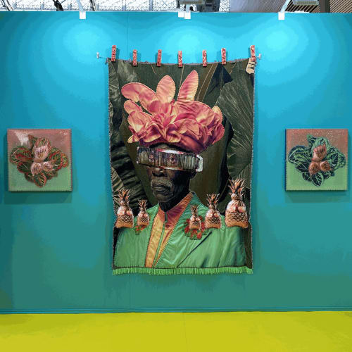 View of the booth with artworks by April Bey.