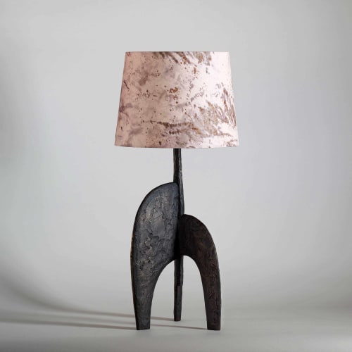 Neo Lamp with handmade silk shade by Antonia Claudie
