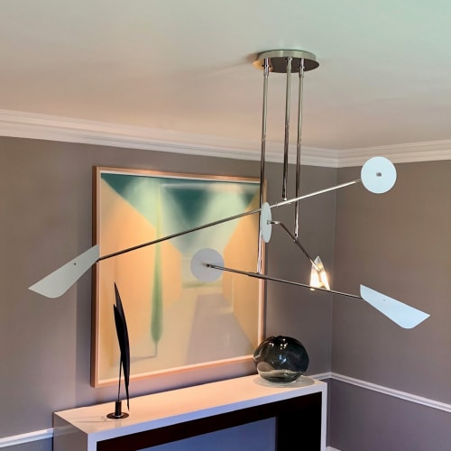 Custom Birdie Flight Chandelier for private client, Holmby Hills, Los Angeles