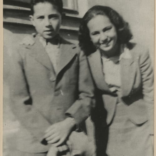 Boris Lurie with his sister Jeanne, c. mid 1930s