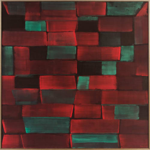 Velu Viswanadhan, Untitled, Casein on linen, 76 x 76 inches, 2003