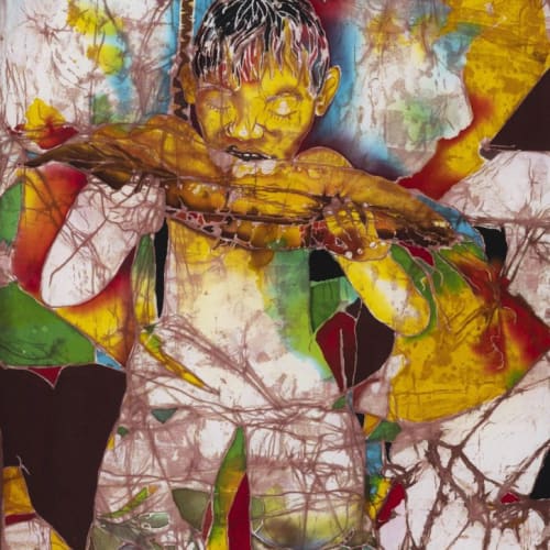 'Hunger In War' (batik - remazol dye on cotton cloth, 2021). Photo: Dinndiran