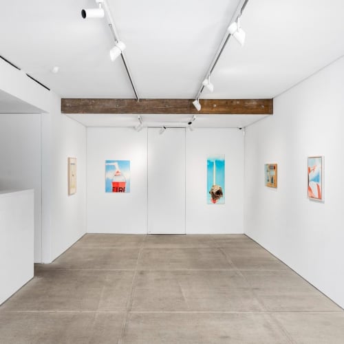 feintuch and steinberg sunset emergency exhibition setup at thomas brambilla gallery in art gallery bergamo