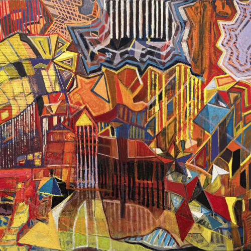 Joe Diggs , Trapped In The American Dream, 2023, oil on canvas, 50 x 60 in