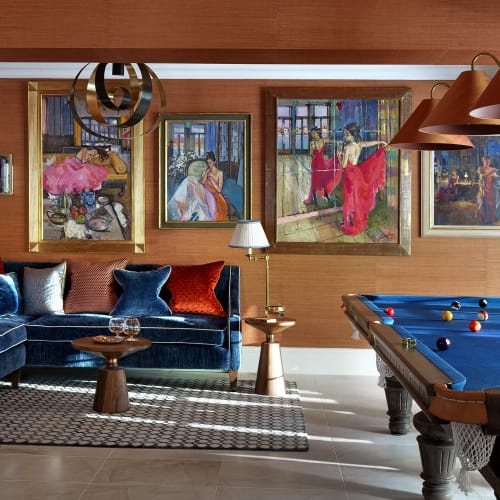 Games Room Design with Figurative Paintings by Geoffrey Humphries and Paul Hedley