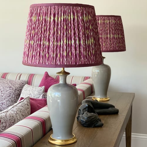 Thai Silk Ikat Lampshades on Christopher Spitzmiller Lamps
