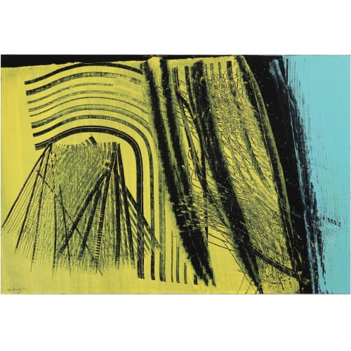 HANS HARTUNG T1971-E19, 1971 Acrylic on canvas Acrylique sur toile 19 3/4 x 28 3/4 in 50 x 73 cm