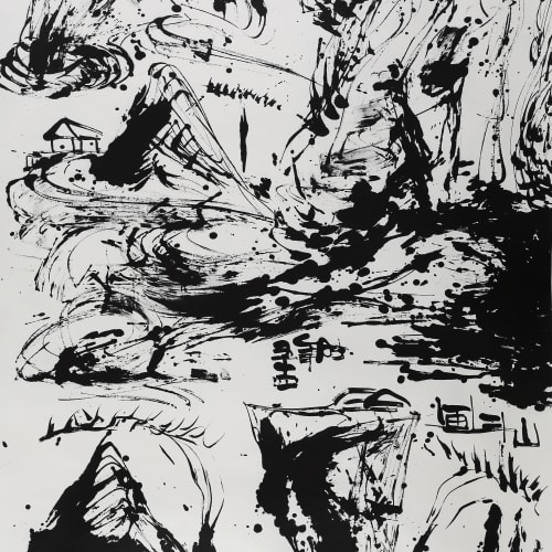 Wesley Tongson Spiritual Mountains No. 455 (2012) Ink on Paper 179.6 x 97 cm