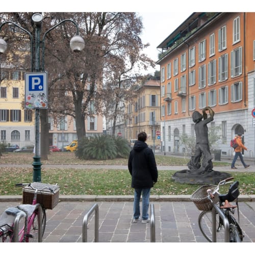 Rendering of Largo Richini in Milan with Sissi's monument to Margherita Hack, Ph. Riccardo Orsini | Courtesy of Deloitte Foundation © Maggiore g.a.m.