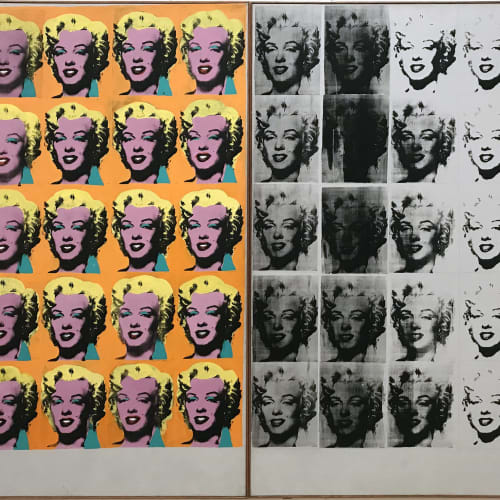 Andy Warhol Marilyn Diptych, 1962 Silkscreen ink and acrylic paint on two canvasses 80.87 x 57 in 205.4 x 144.78 cm
