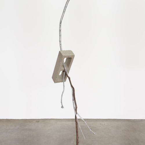 Andrew Orloski Tether, 2023 Cast bronze, aluminum and concrete 64.5 x 28 x 18 in 164 x 71 x 46 cm Unique