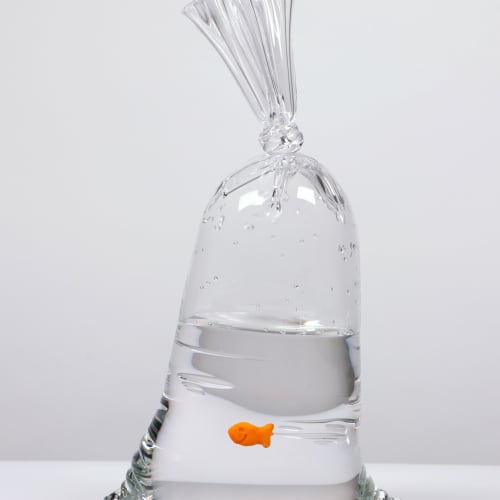 Dylan Martinez GF 172, 2023 Hand blown glass sculpture with ceramic fish element 12 3/4 x 7 x 4 3/4 in 32.4 x 17.8 x 12.1 cm Unique
