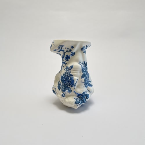Brock Deboer Toile David Bust Vase No. 2, 2022 Porcelain and cobalt oxide 9 x 5 1/2 x 6 in 22.9 x 14 x 15.2 cm Unique