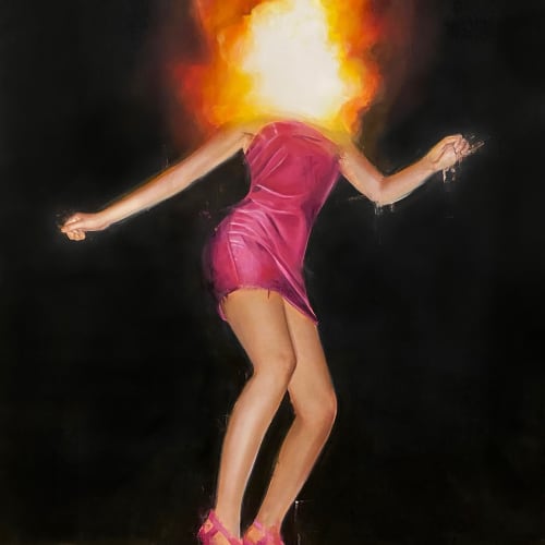 Sage Barnes Disco Inferno, 2022 Acrylic and aerosol on canvas 44 x 60 in 111.8 x 152.4 cm Unique