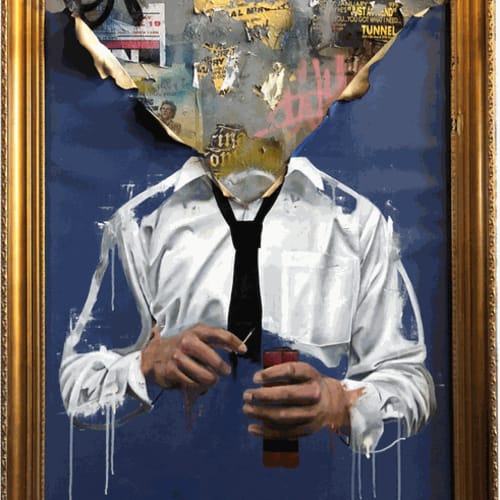 Sage Barnes Detonation, 2019 Mixed media on canvas, frame 36 x 47 in 91.4 x 119.4 cm Unique