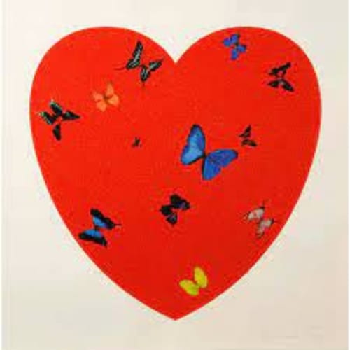 Damien Hirst All You Need is Love, Love, Love, 2010 Giclee print on aluminum composite panel, screen print with glitter 64 x 64 in 162.6 x 162.6 cm Edition of 50