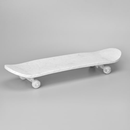 Casper Braat Skateboard, 2023 Carrara Marble White 8 5/8 x 31 1/4 x 4 3/8 in 22 x 79.5 x 11 cm Unique