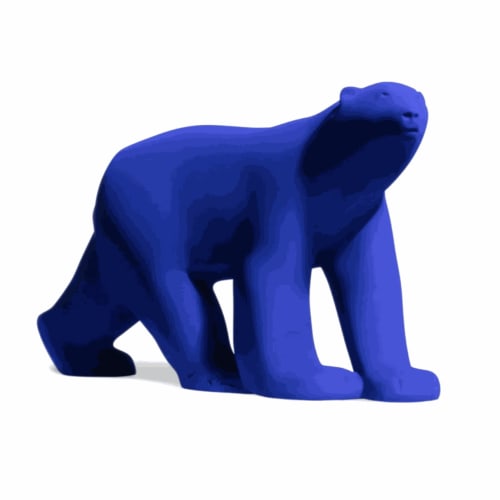 Yves Klein L'Ours Pompon, 2022 Hand-made resin bear with International Klein Blue (IKB) pigment in custom acrylic box 10 5/8 x 7 1/2 x 19 1/4 in 27 x 19 x 49 cm Edition of 999 + 199 APs