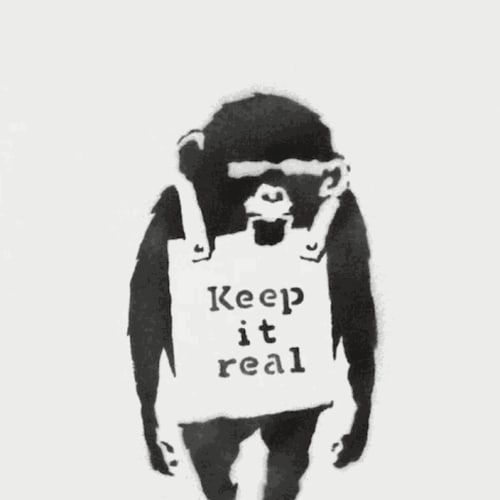 Banksy Keep it Real Stencil on Canvas