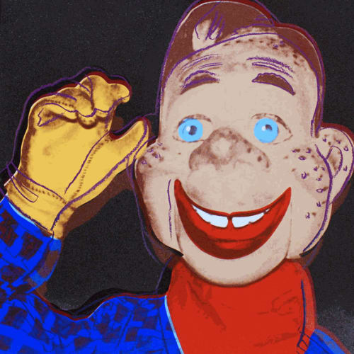 Andy Warhol Howdy Doody F.S. II 263, from Myths, 1981 Screen print with diamond dust on Lenox Museum Board 38 x 38 in 96.5 x 96.5 cm Edition of 200 plus 30 AP, 5 PP, 5 EP , 30 TP